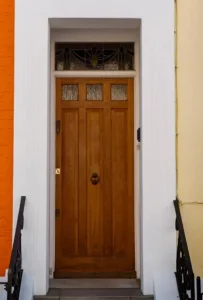 Painted wooden doors